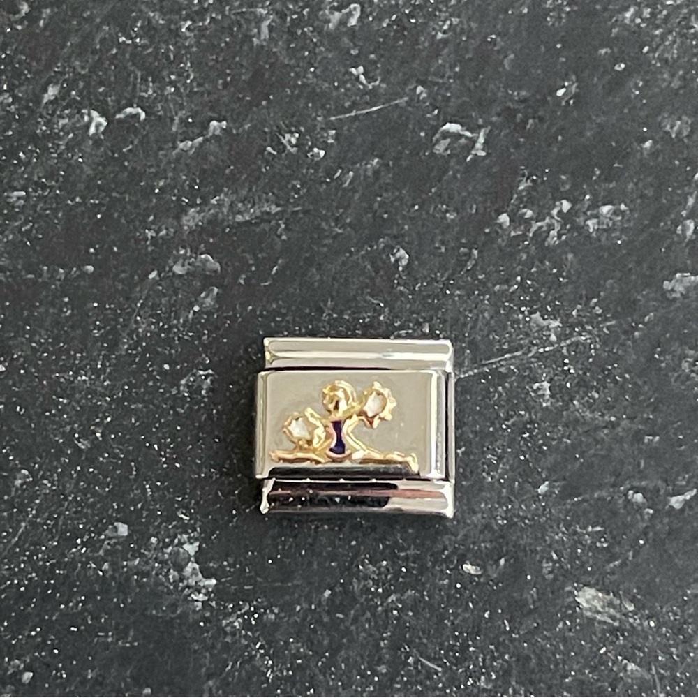 NWOT Zoppini enameled cheerleader charm link